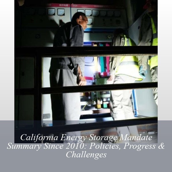 California Energy Storage Mandate Summary Since 2010: Policies, Progress & Challenges